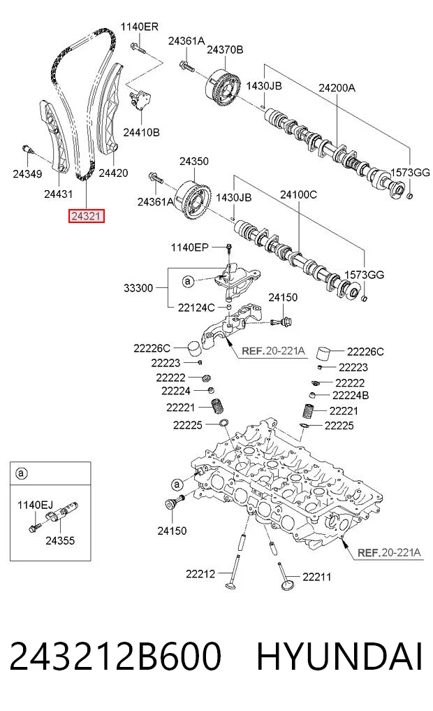 243212B600 Hyundai/Kia Łańcuch rozrządu