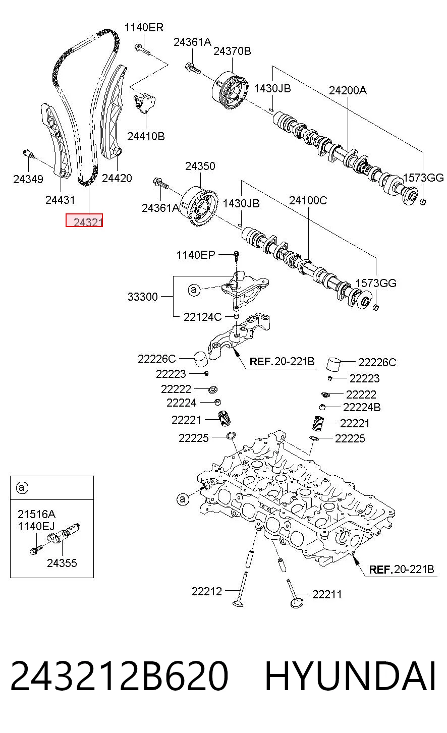 243212B620 Hyundai/Kia Łańcuch rozrządu
