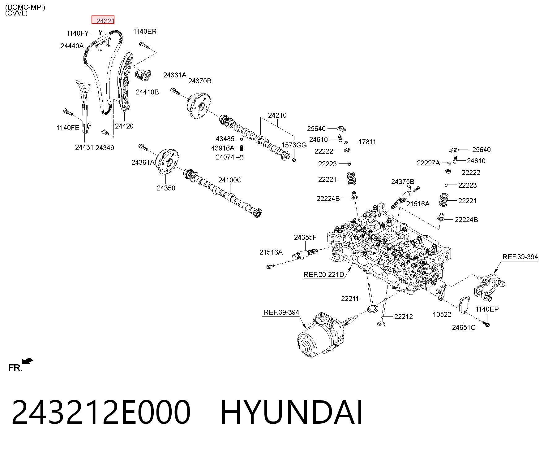 243212E000 Hyundai/Kia Łańcuch rozrządu