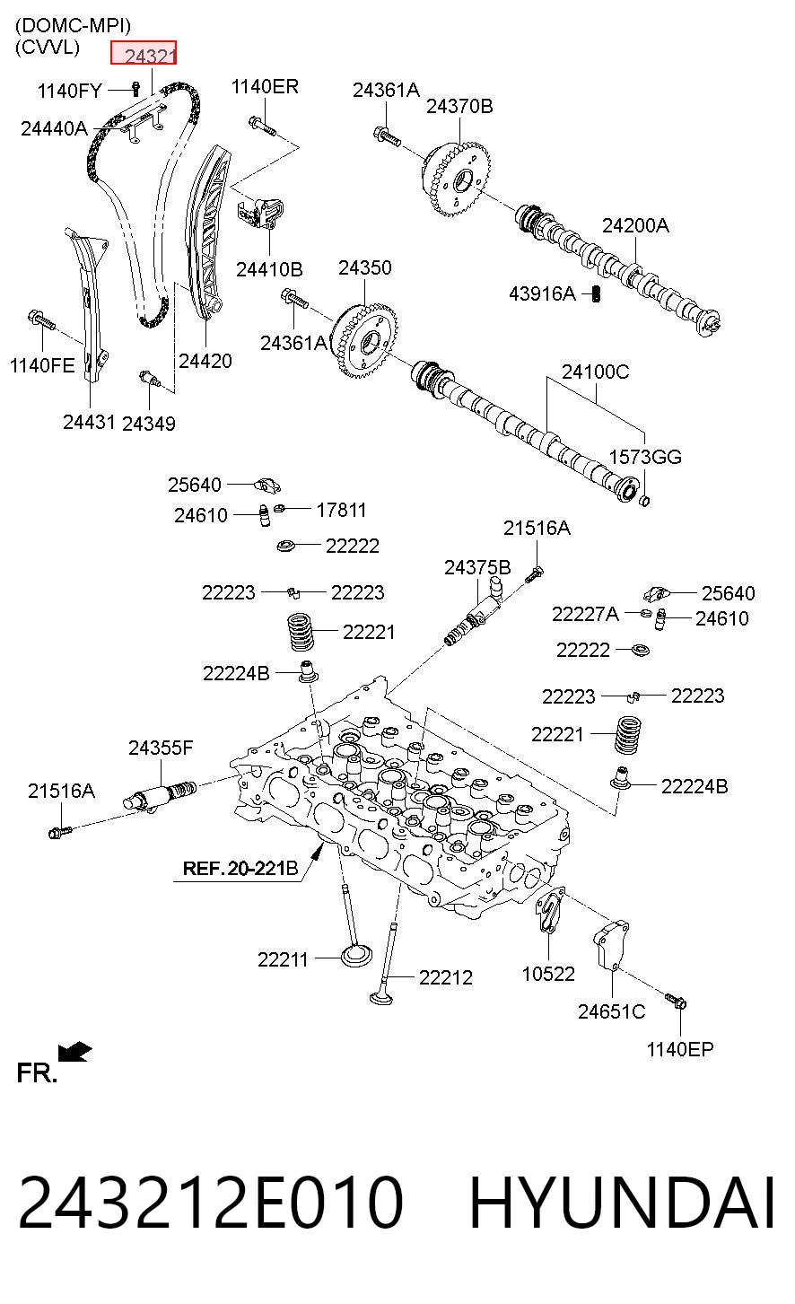 243212E010 Hyundai/Kia Łańcuch rozrządu