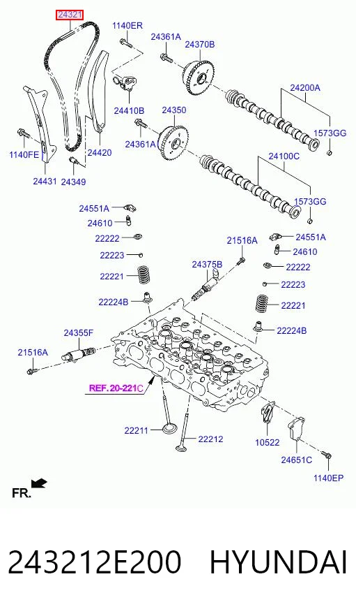 243212E200 Hyundai/Kia Łańcuch rozrządu