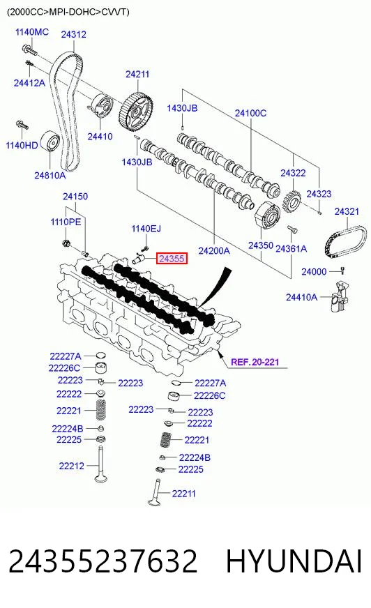 24355237632 Hyundai/Kia Zawór regulacji ciśnienia oleju