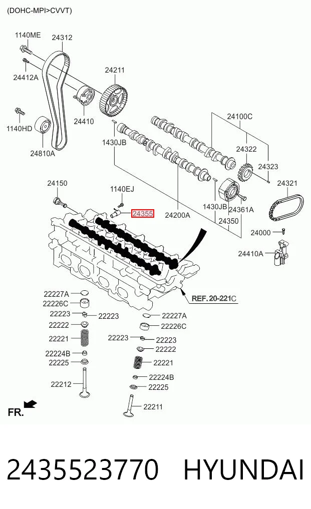 2435523770 Hyundai/Kia Zawór regulacji ciśnienia oleju