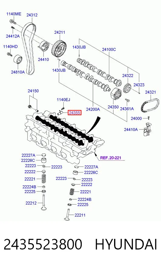2435523800 Hyundai/Kia Zawór regulacji ciśnienia oleju