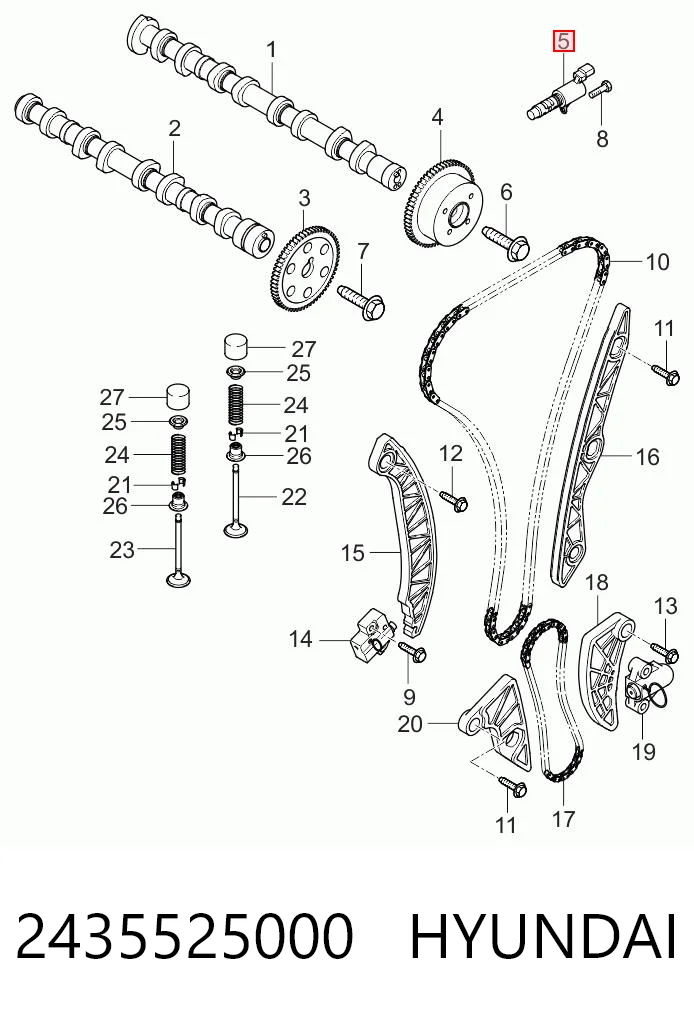2435525000 Hyundai/Kia Zawór regulacji ciśnienia oleju