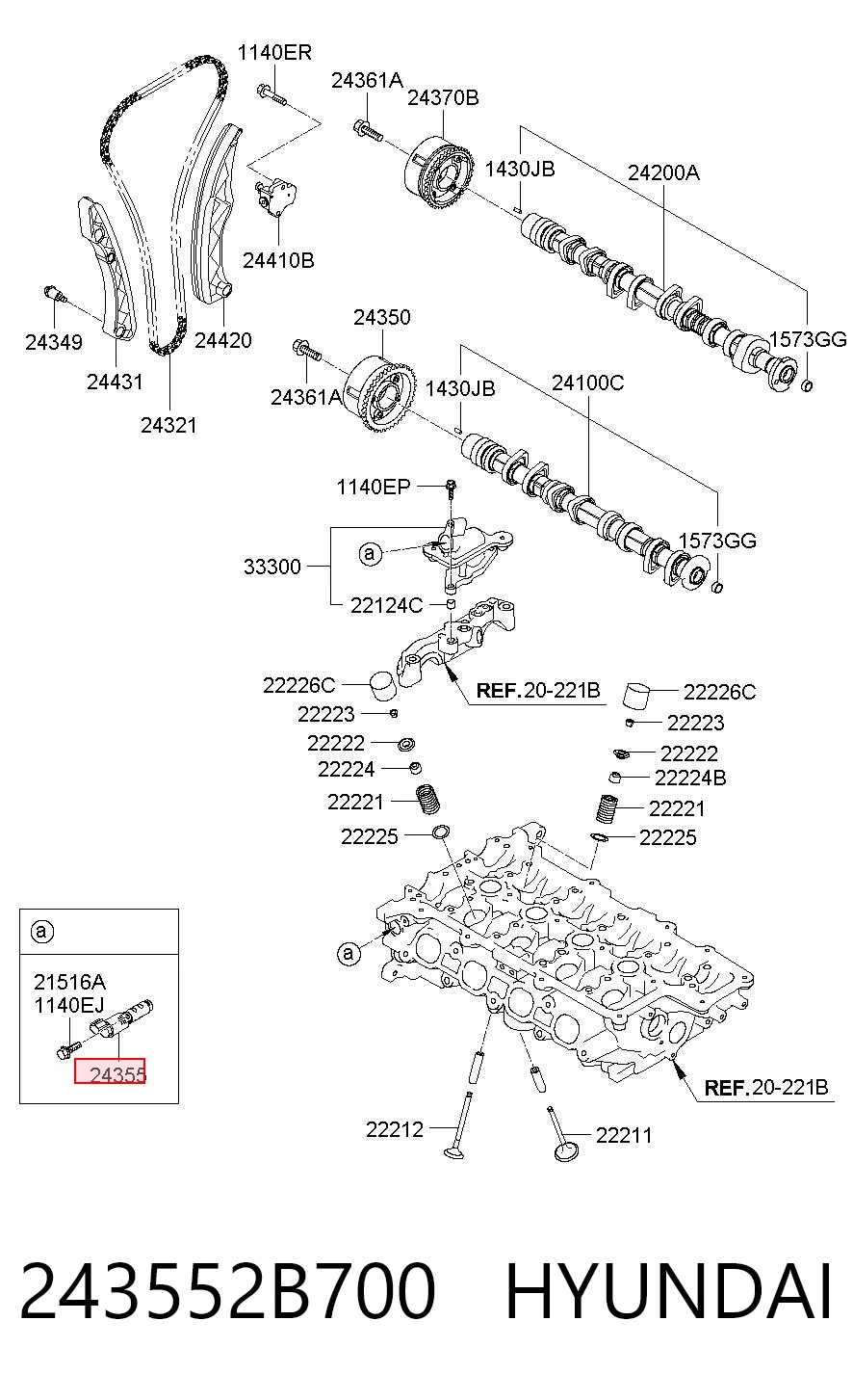 243552B700 Hyundai/Kia Zawór elektromagnetyczny faz rozrządu