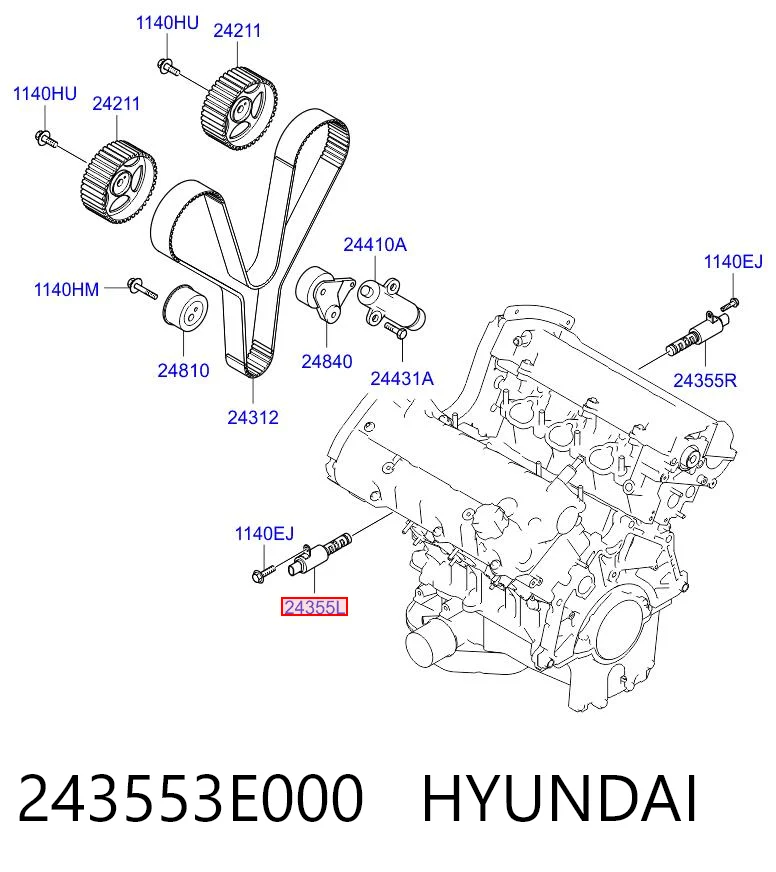 243553E000 Hyundai/Kia Zawór regulacji ciśnienia oleju