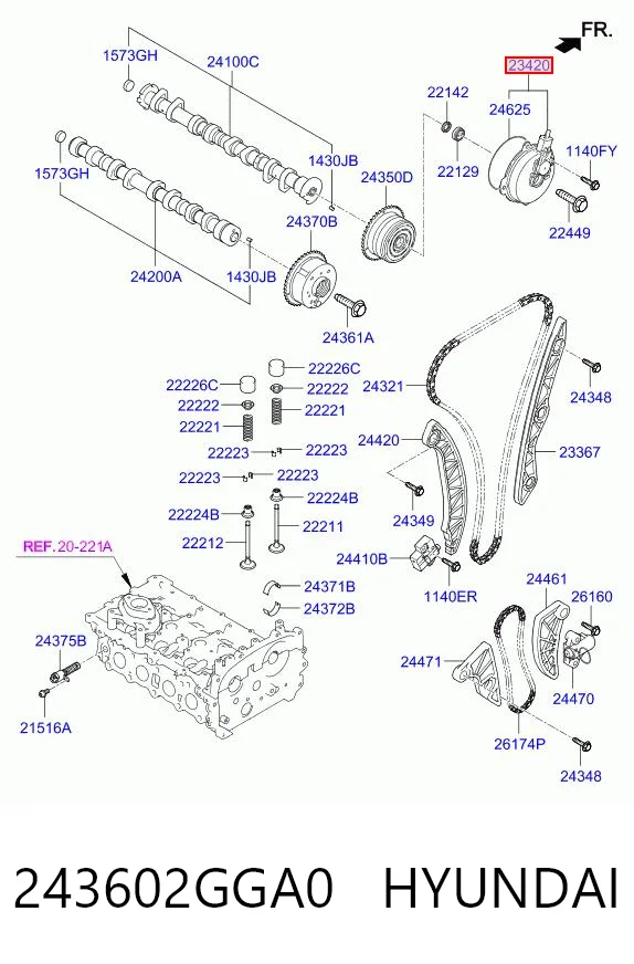 243602GGA0 Hyundai/Kia Zawór elektromagnetyczny faz rozrządu