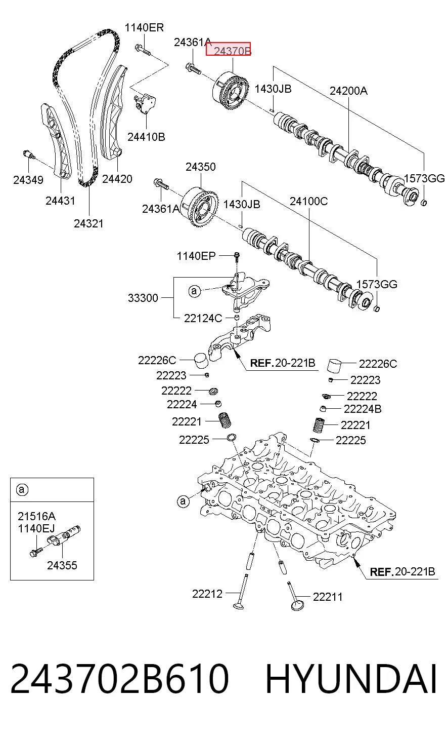243702B610 Hyundai/Kia Koło zębate walcowe wałka rozrządu wydechowego