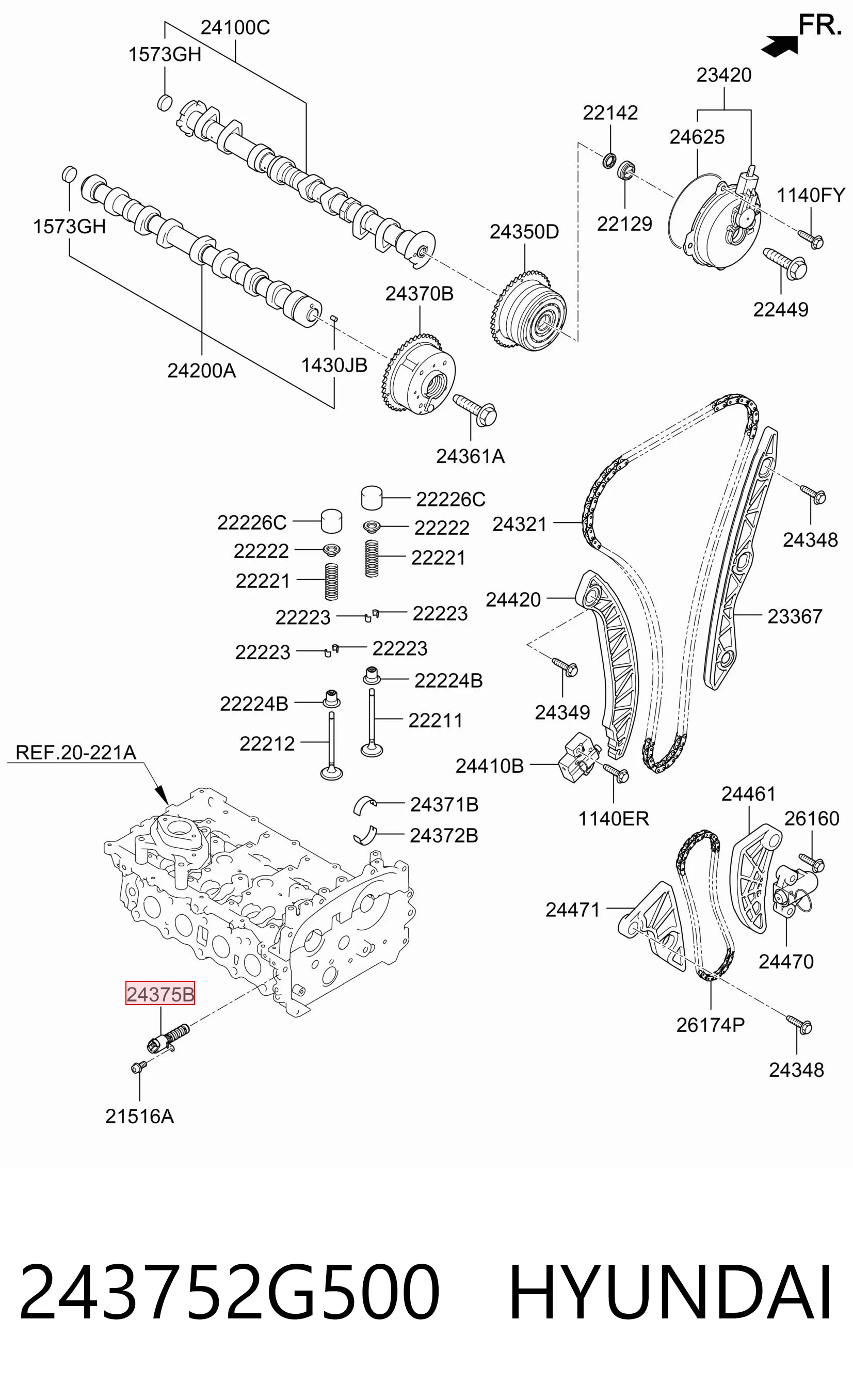 243752G500 Hyundai/Kia Zawór elektromagnetyczny faz rozrządu