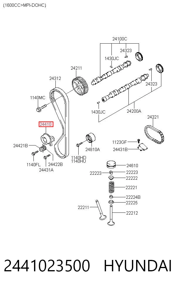 2441023500 Hyundai/Kia Rolka napinacza paska rozrządu