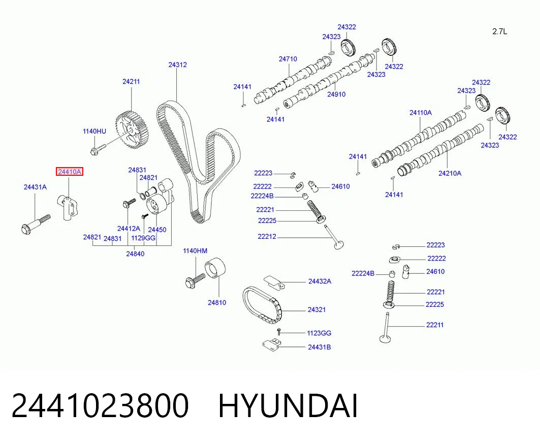 2441023800 Hyundai/Kia Napinacz łańcucha wałków rozrządu