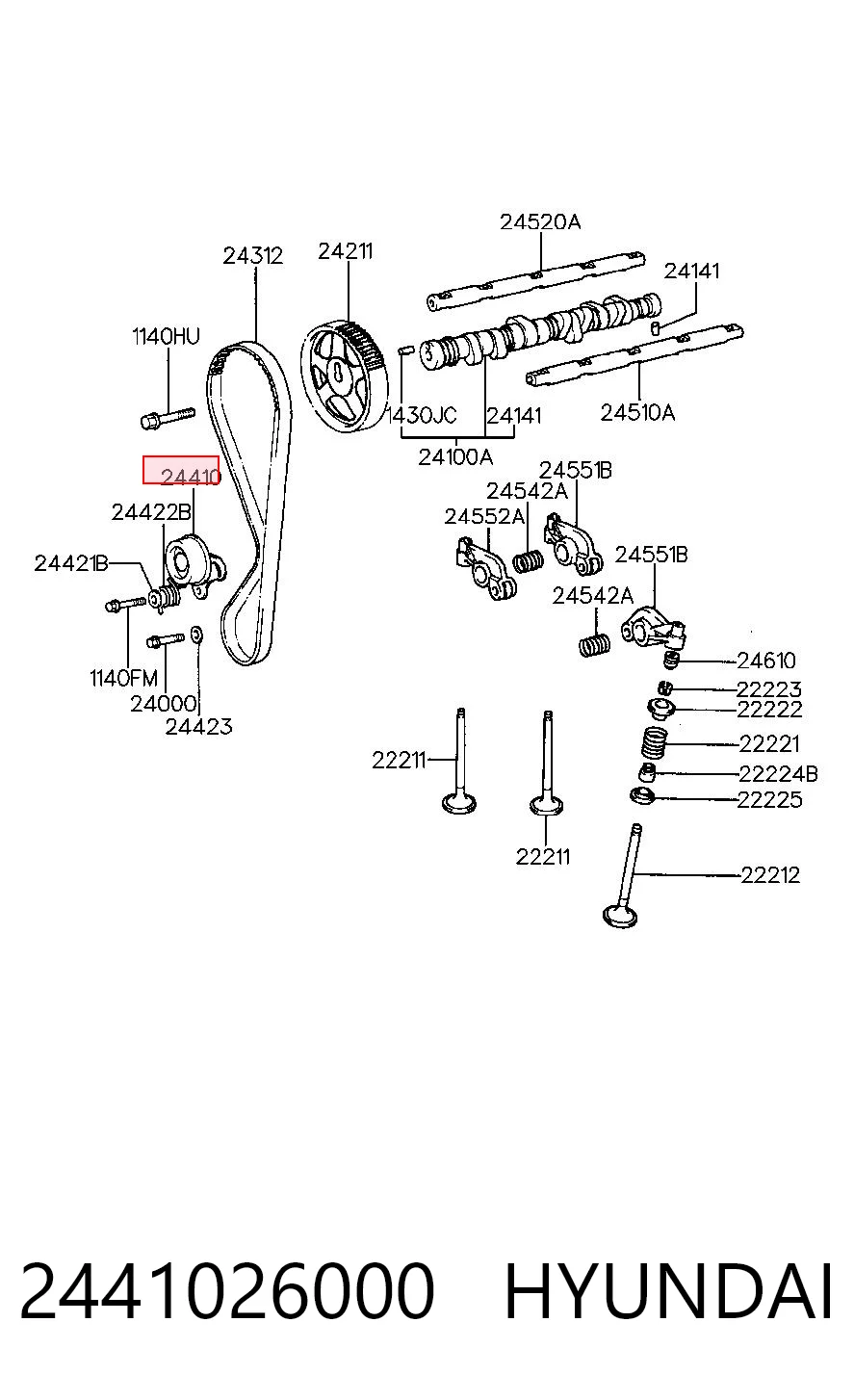 2441026000 Hyundai/Kia Rolka napinacza paska rozrządu