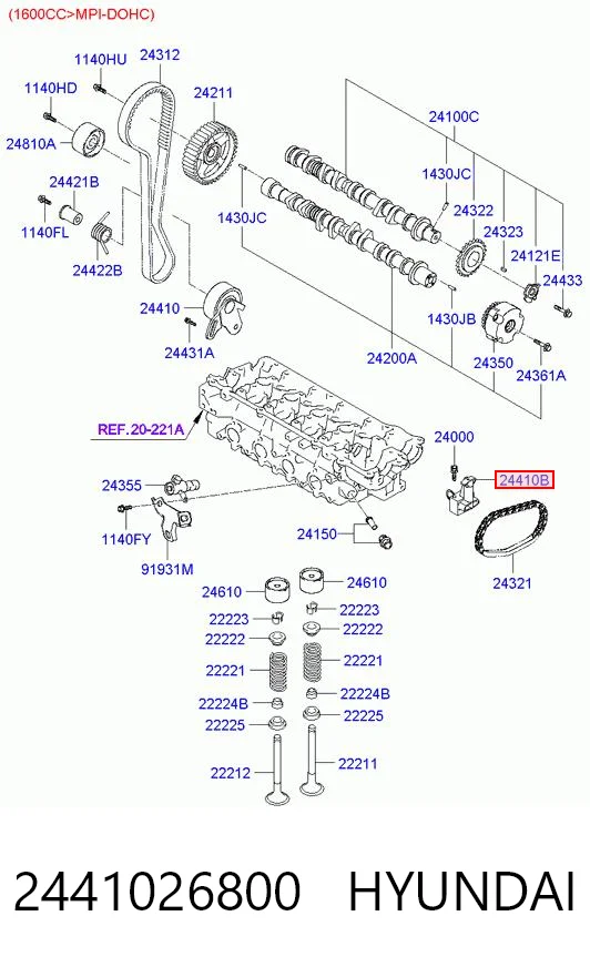 2441026800 Hyundai/Kia Napinacz łańcucha rozrządu