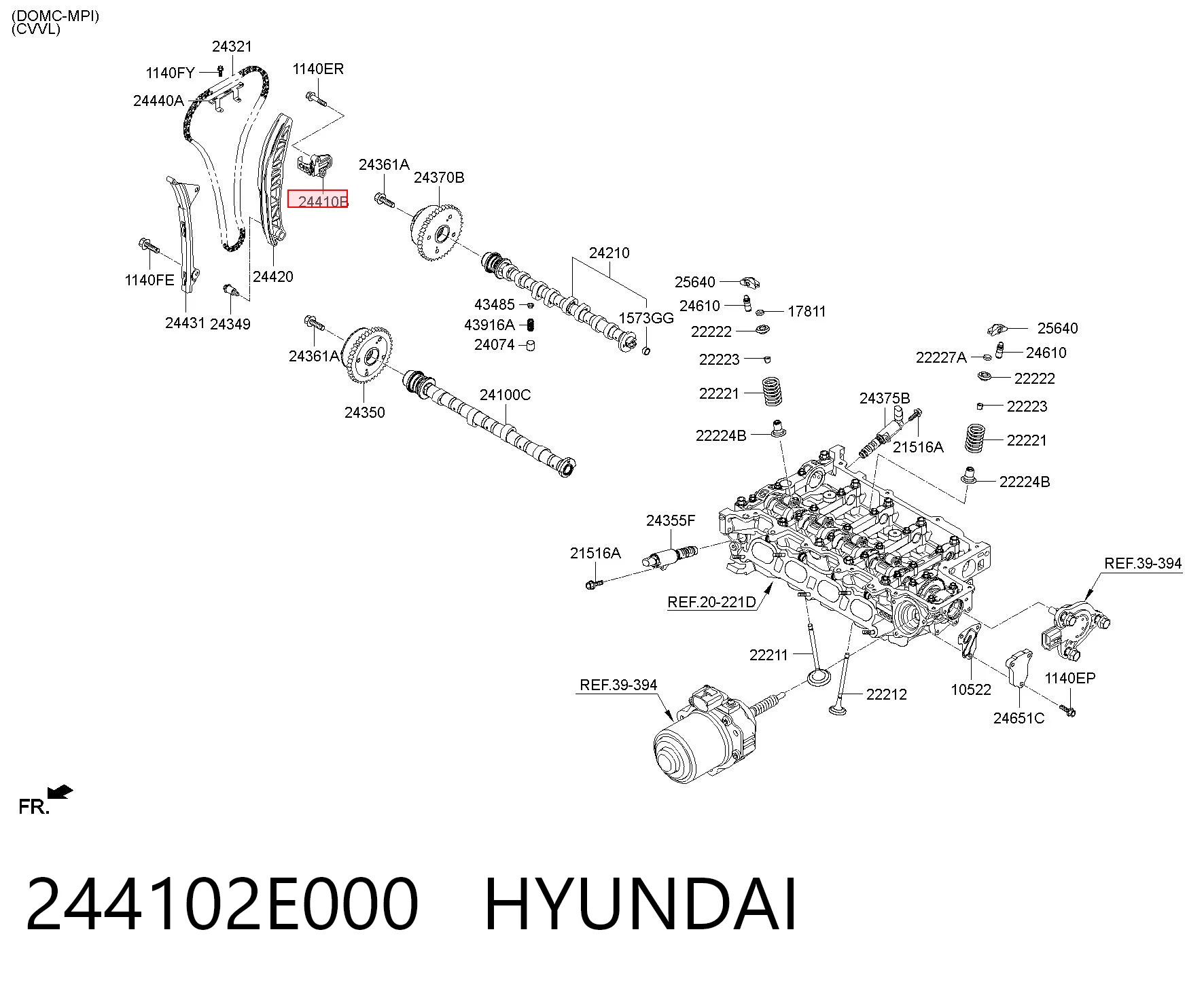 244102E000 Hyundai/Kia Napinacz łańcucha rozrządu