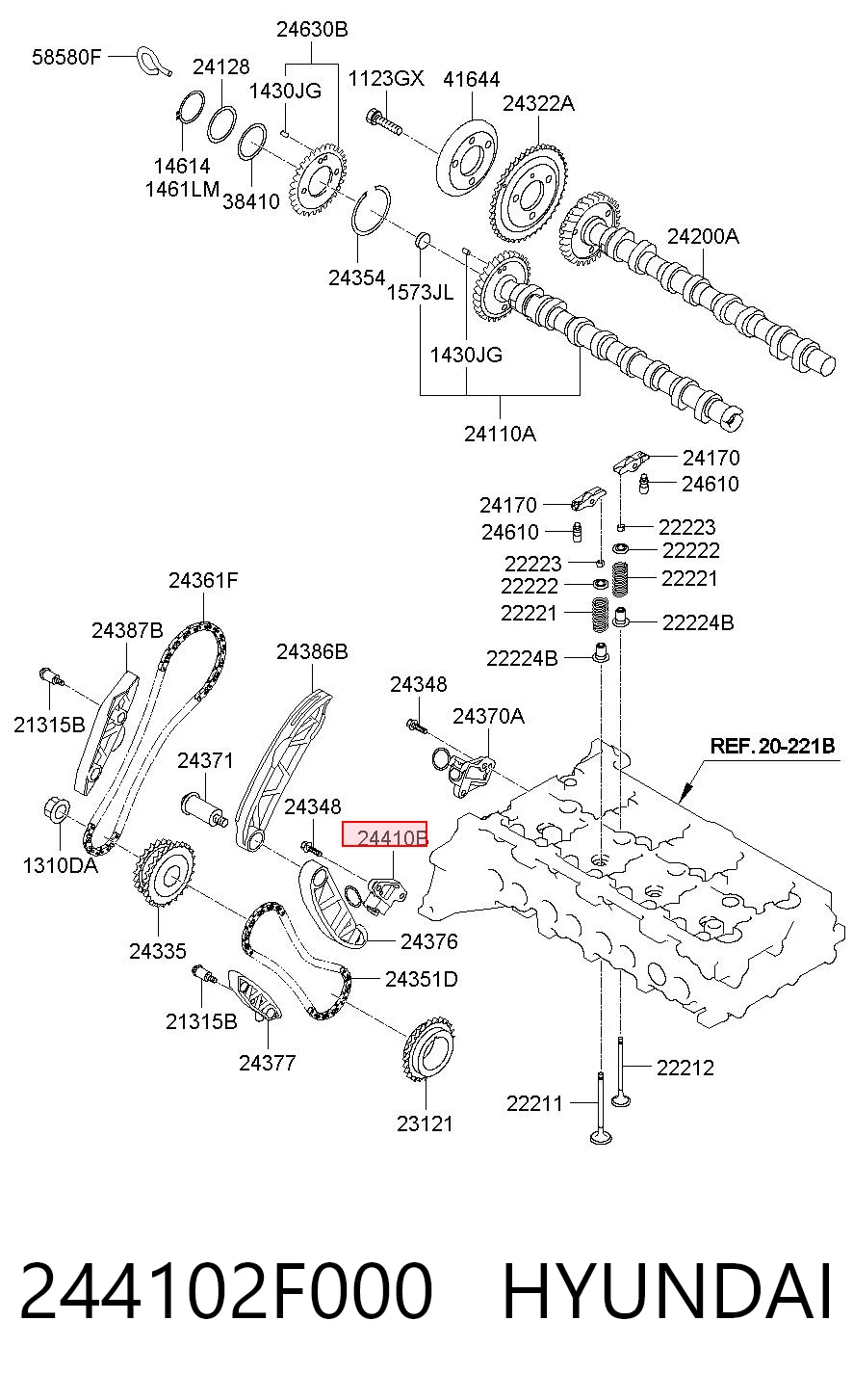244102F000 Hyundai/Kia Napinacz łańcucha pompy oleju