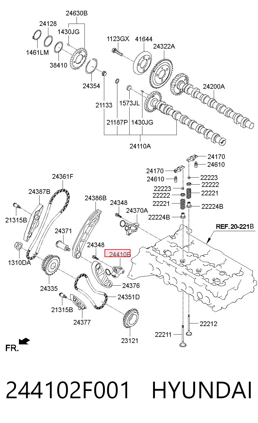 244102F001 Hyundai/Kia Napinacz łańcucha pompy oleju
