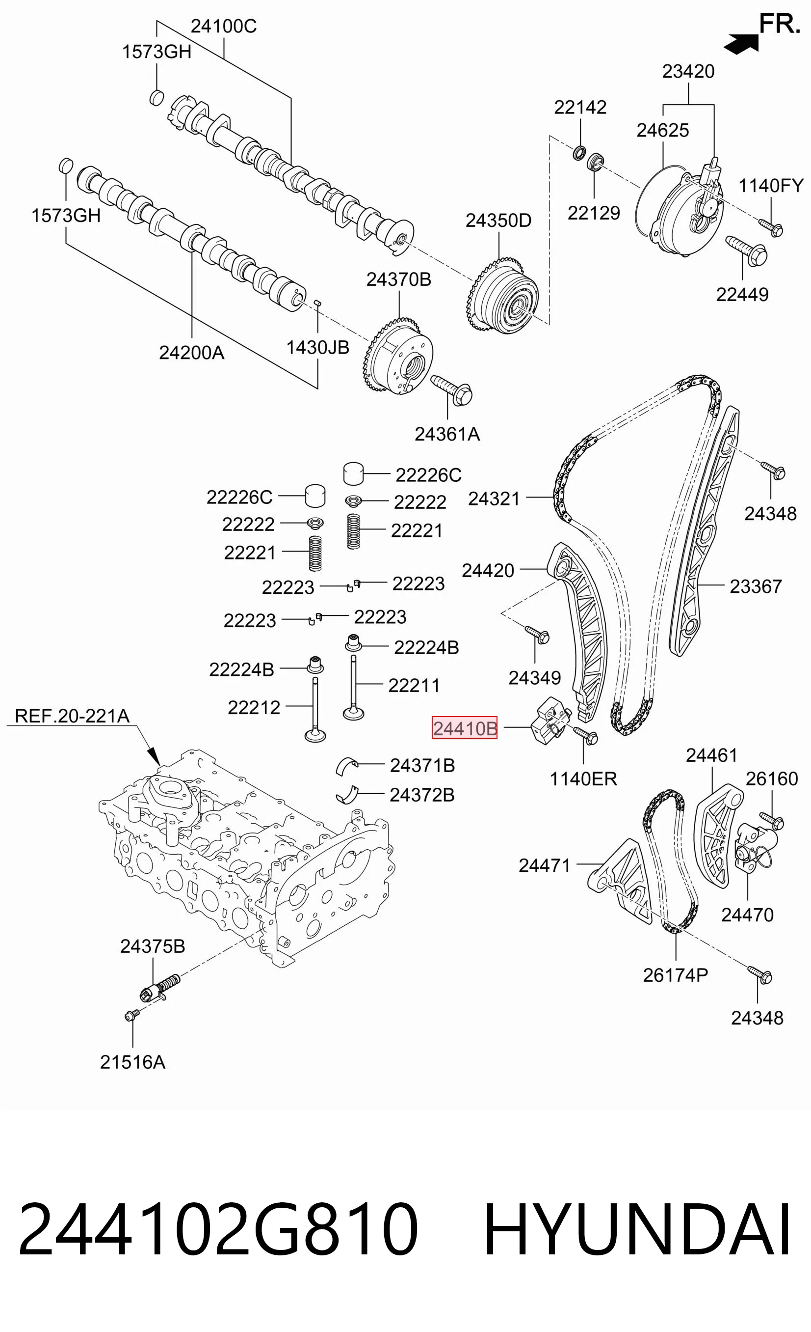 244102G810 Hyundai/Kia Napinacz łańcucha rozrządu