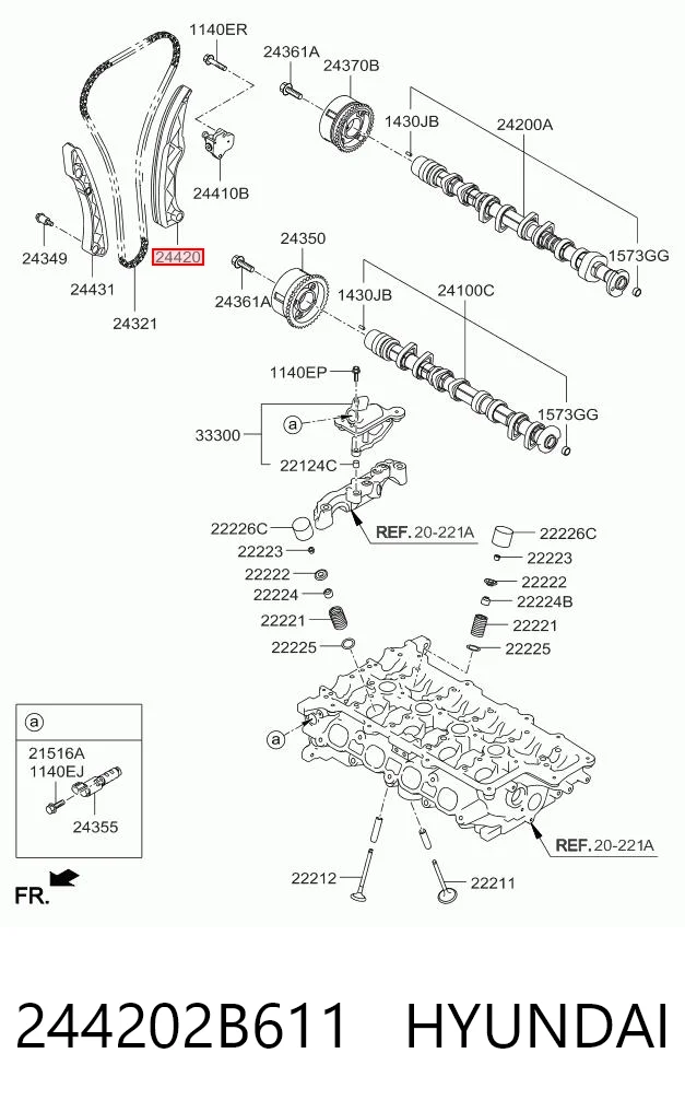 244202B611 Hyundai/Kia Prowadnica napinacza łańcucha rozrządu