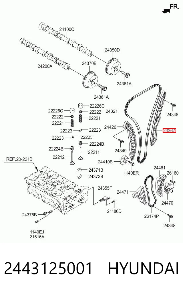 2443125001 Hyundai/Kia Tłumik drgań łańcucha rozrządu