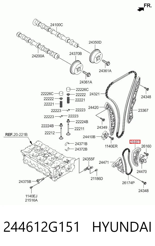244612G151 Hyundai/Kia Tłumik drgań łańcucha pompy oleju