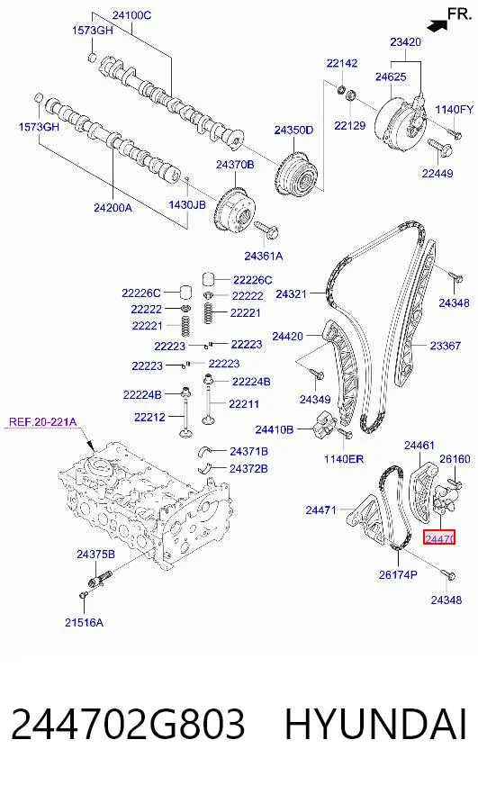 244702G803 Hyundai/Kia Napinacz łańcucha pompy oleju