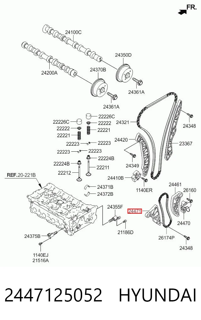 2447125052 Hyundai/Kia Tłumik drgań łańcucha pompy oleju