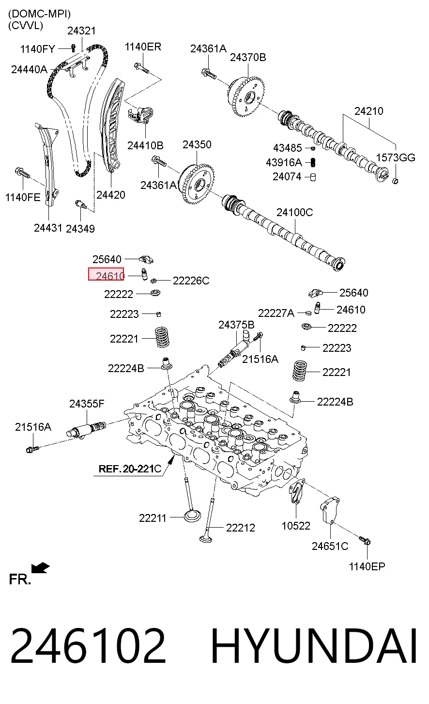 Kompensator hydrauliczny (popychacz hydrauliczny), popychacz zaworu do KIA Forte III YD