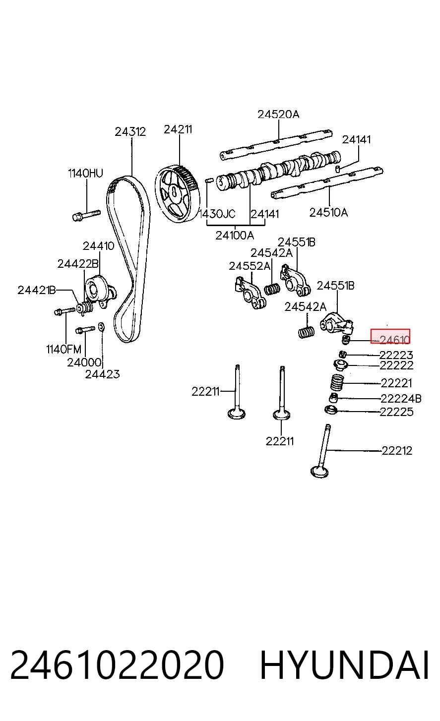 2461022020 Hyundai/Kia Kompensator hydrauliczny (popychacz hydrauliczny), popychacz zaworu