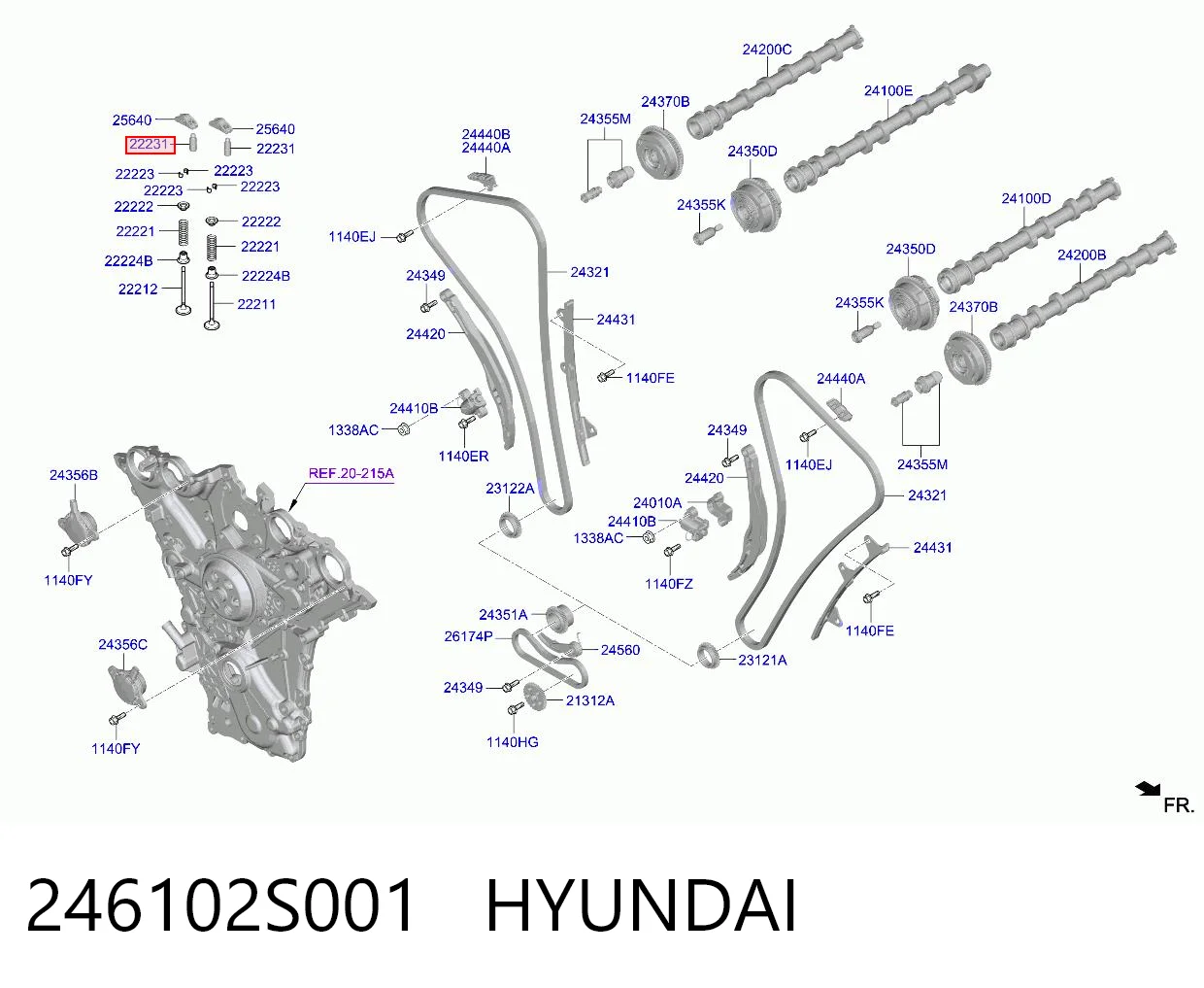 Kompensator hydrauliczny (popychacz hydrauliczny), popychacz zaworu do Hyundai Sonata VIII DN8