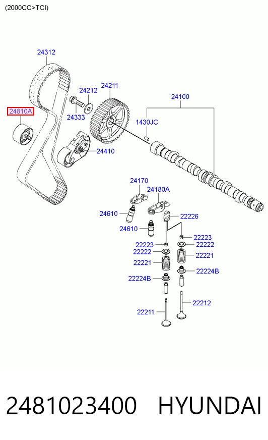 Rolka prowadząca kierunkowa paska rozrządu Hyundai Lantra 2