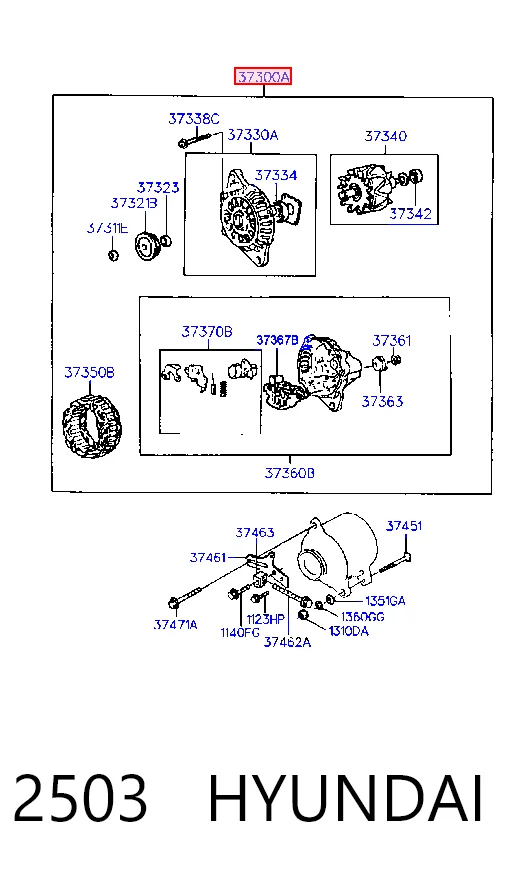 2503 Hyundai/Kia Alternator