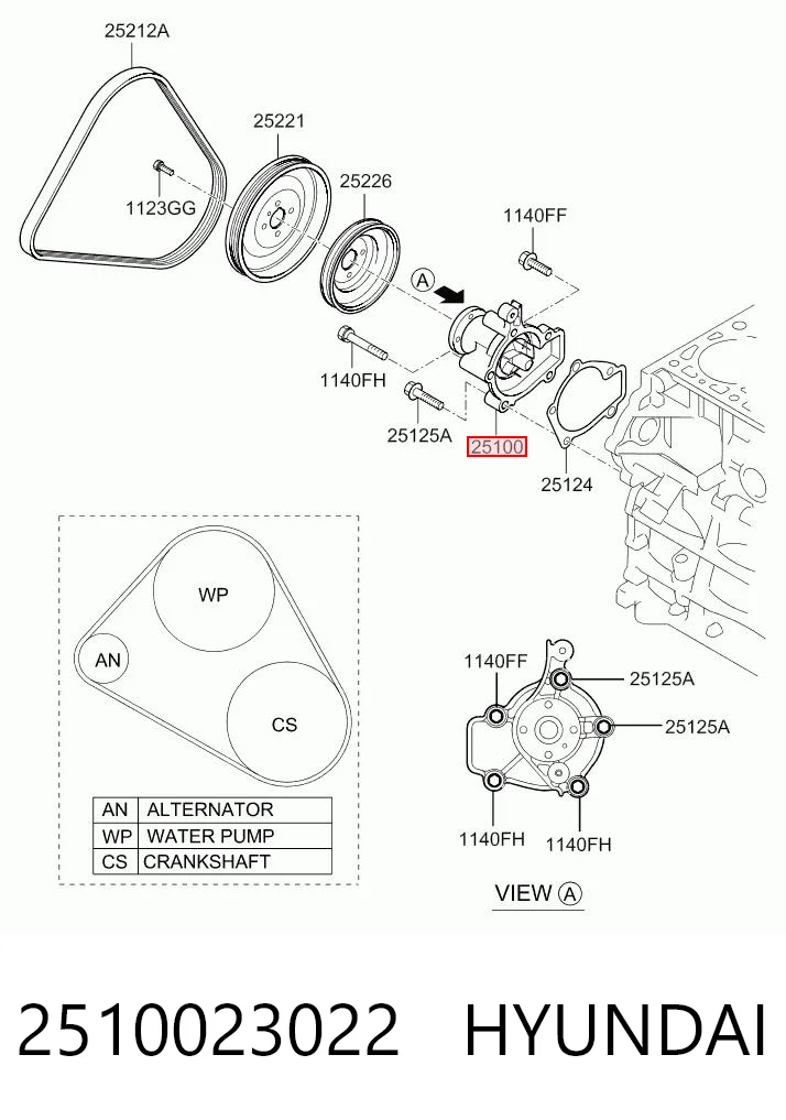 2510023022 Hyundai/Kia Pompa chłodząca wodna
