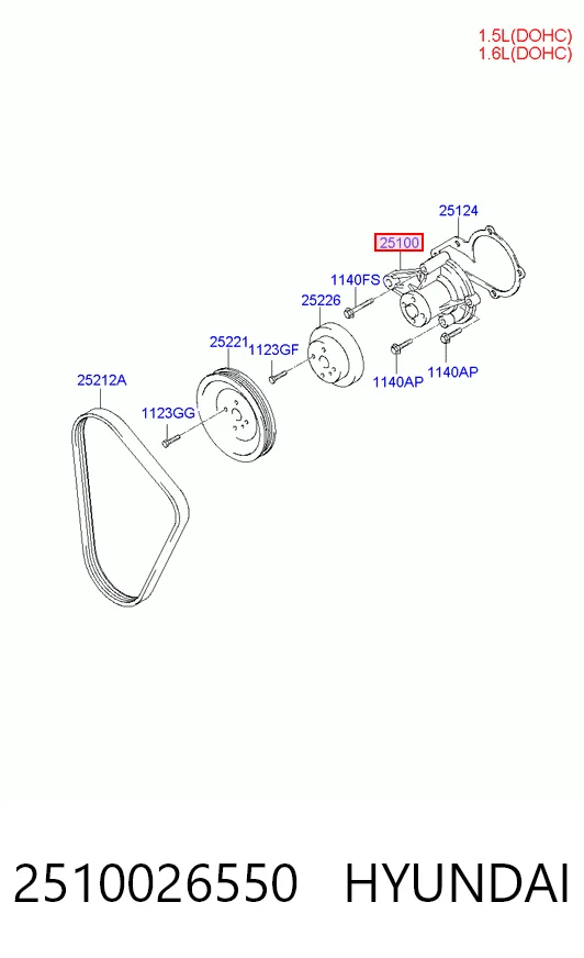 2510026550 Hyundai/Kia Pompa chłodząca wodna