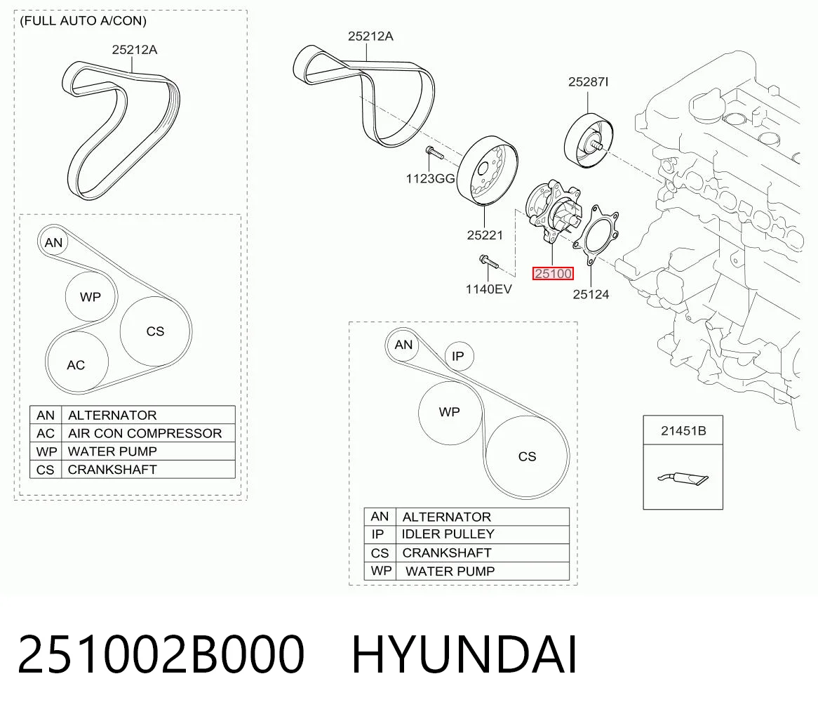 251002B000 Hyundai/Kia Pompa chłodząca wodna