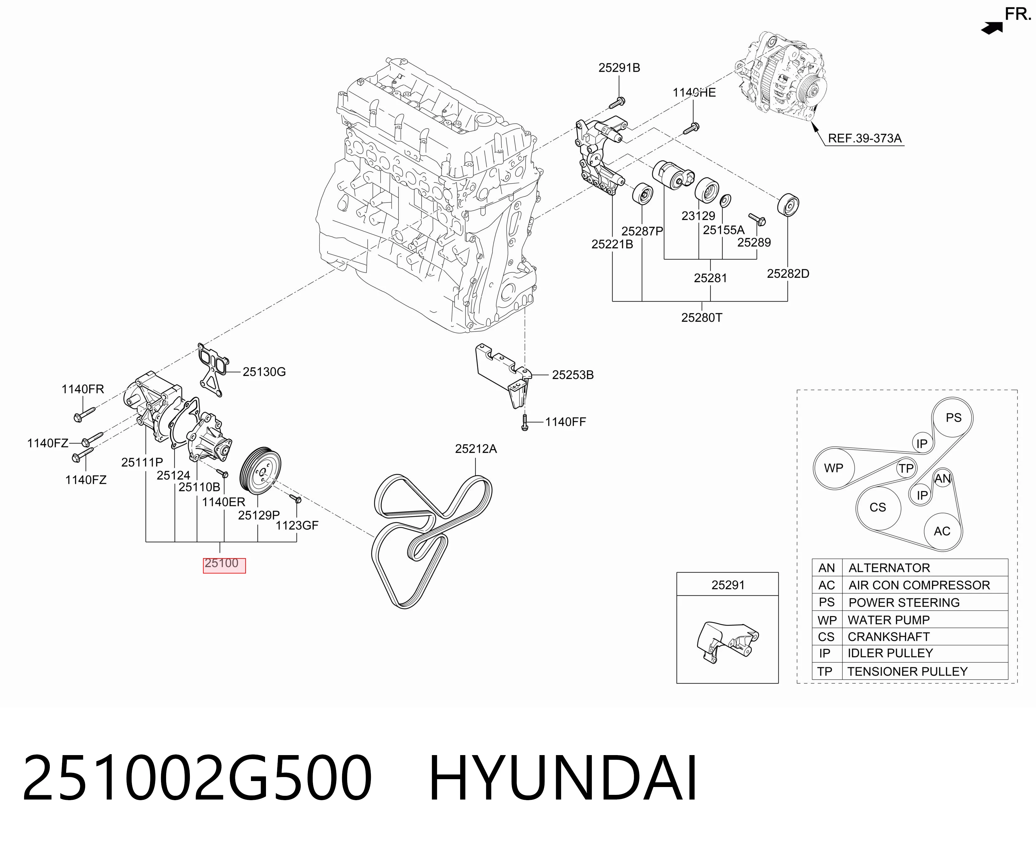 251002G500 Hyundai/Kia Pompa chłodzenia wodą, w komplecie z obudową