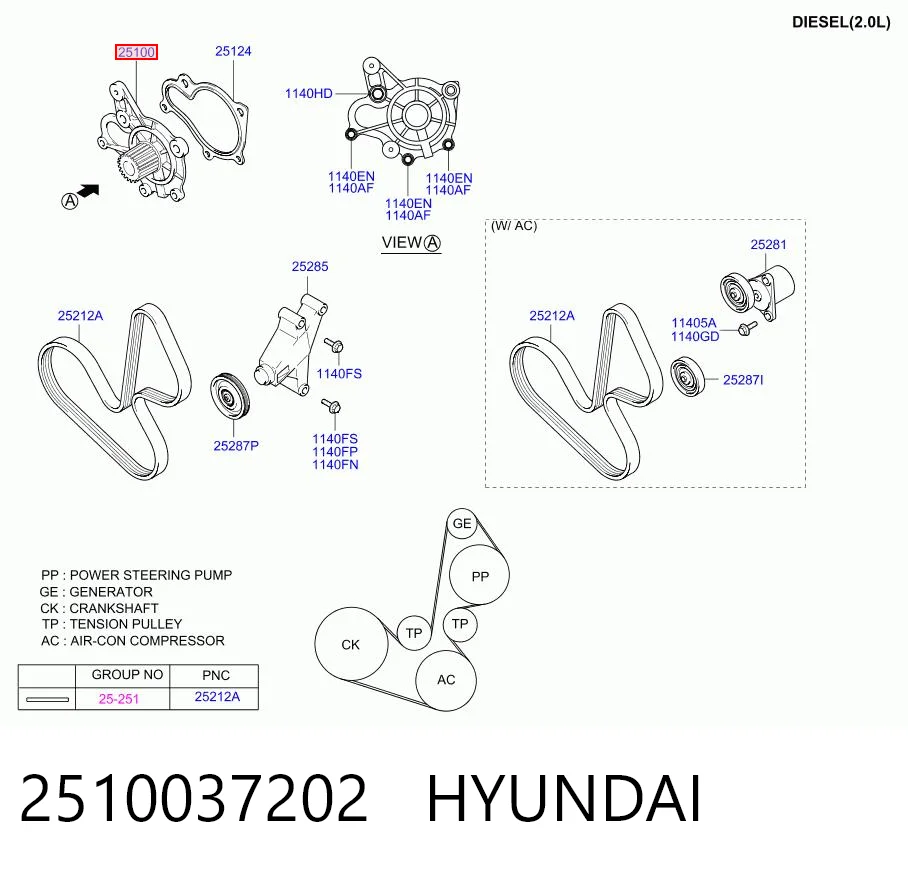 2510037202 Hyundai/Kia Pompa chłodząca wodna