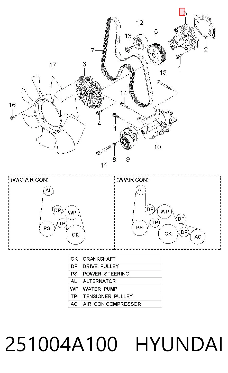 251004A100 Hyundai/Kia Pompa chłodząca wodna