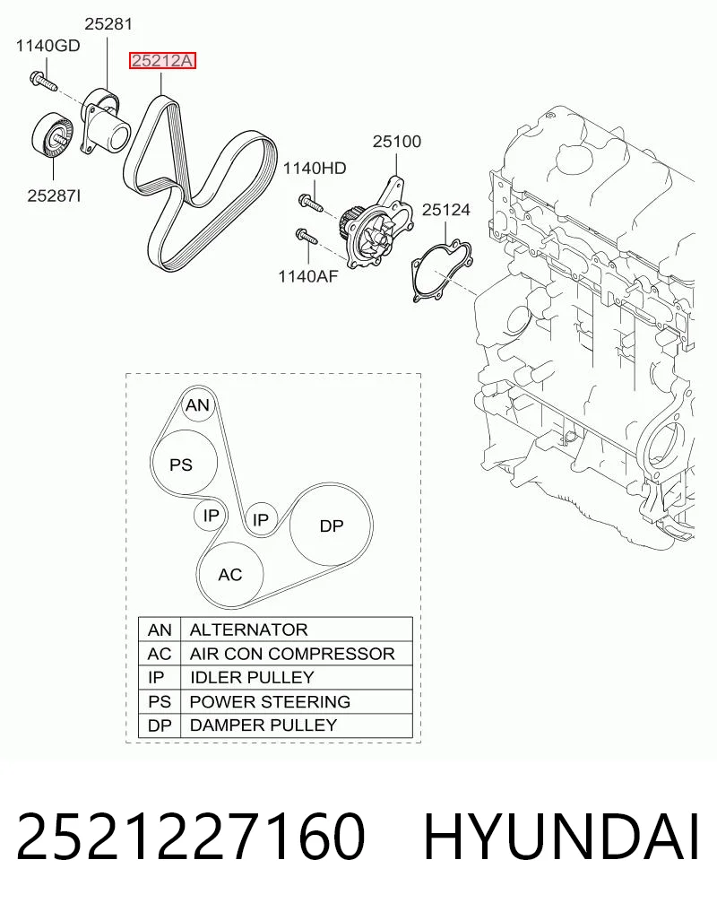 2521227160 Hyundai/Kia