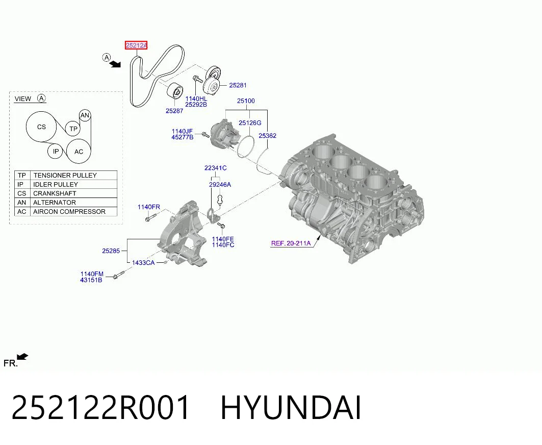 252122R001 Hyundai/Kia Pas napędowy mechanizmów