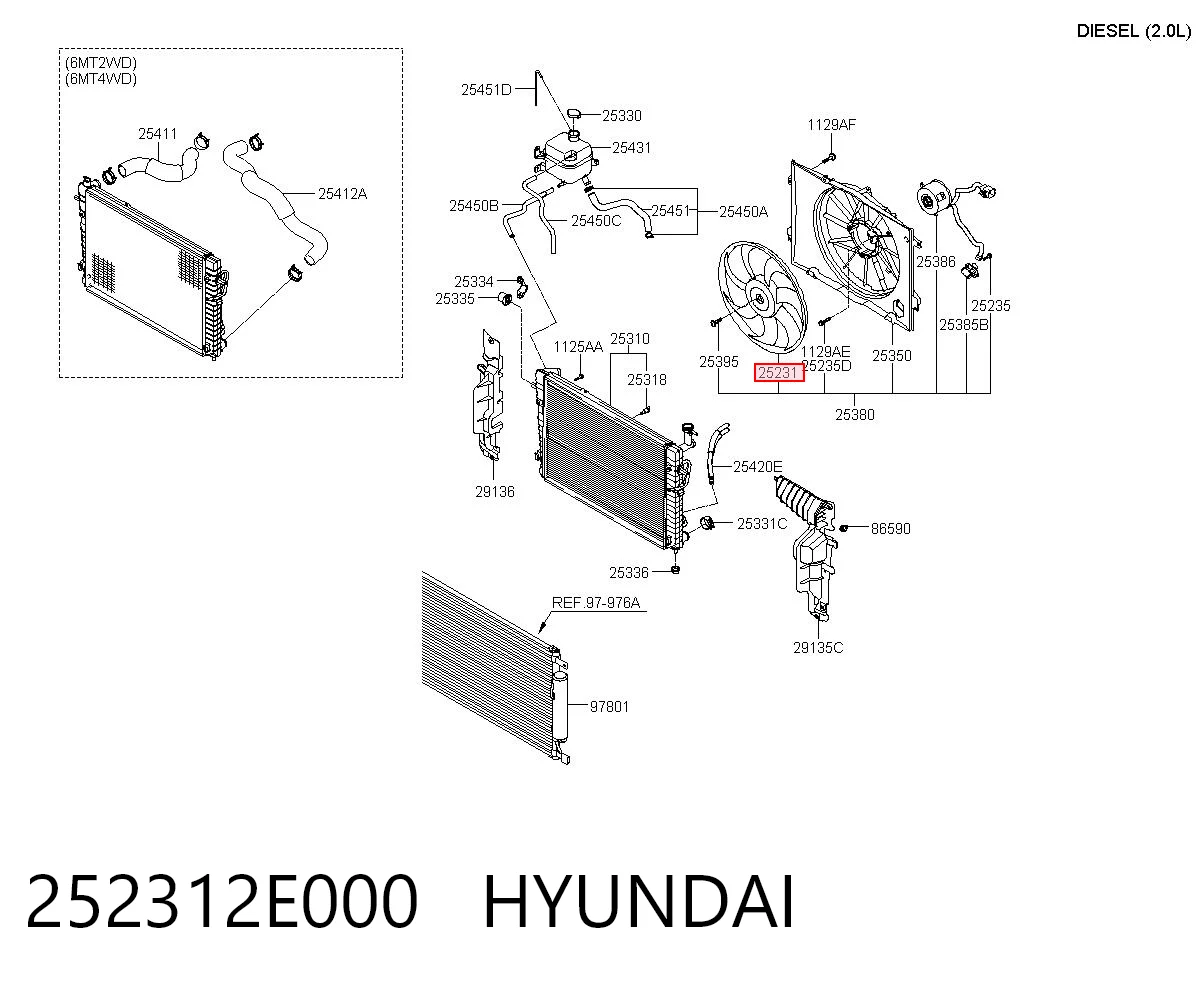 252312E000 Hyundai/Kia Dyfuzor chłodnicy
