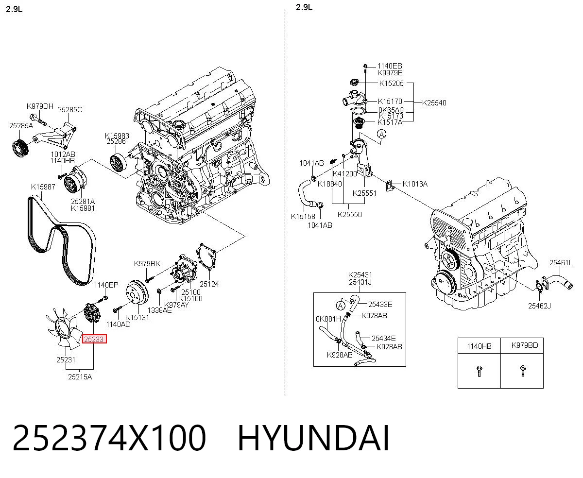 252374X100 Hyundai/Kia Sprzęgło wiskotyczne wentylatora chłodzenia