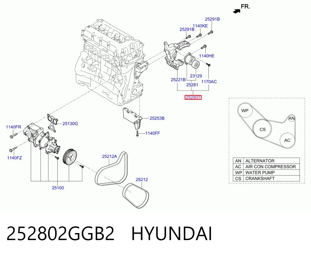 252802GGB2 Hyundai/Kia Napinacz paska napędowego