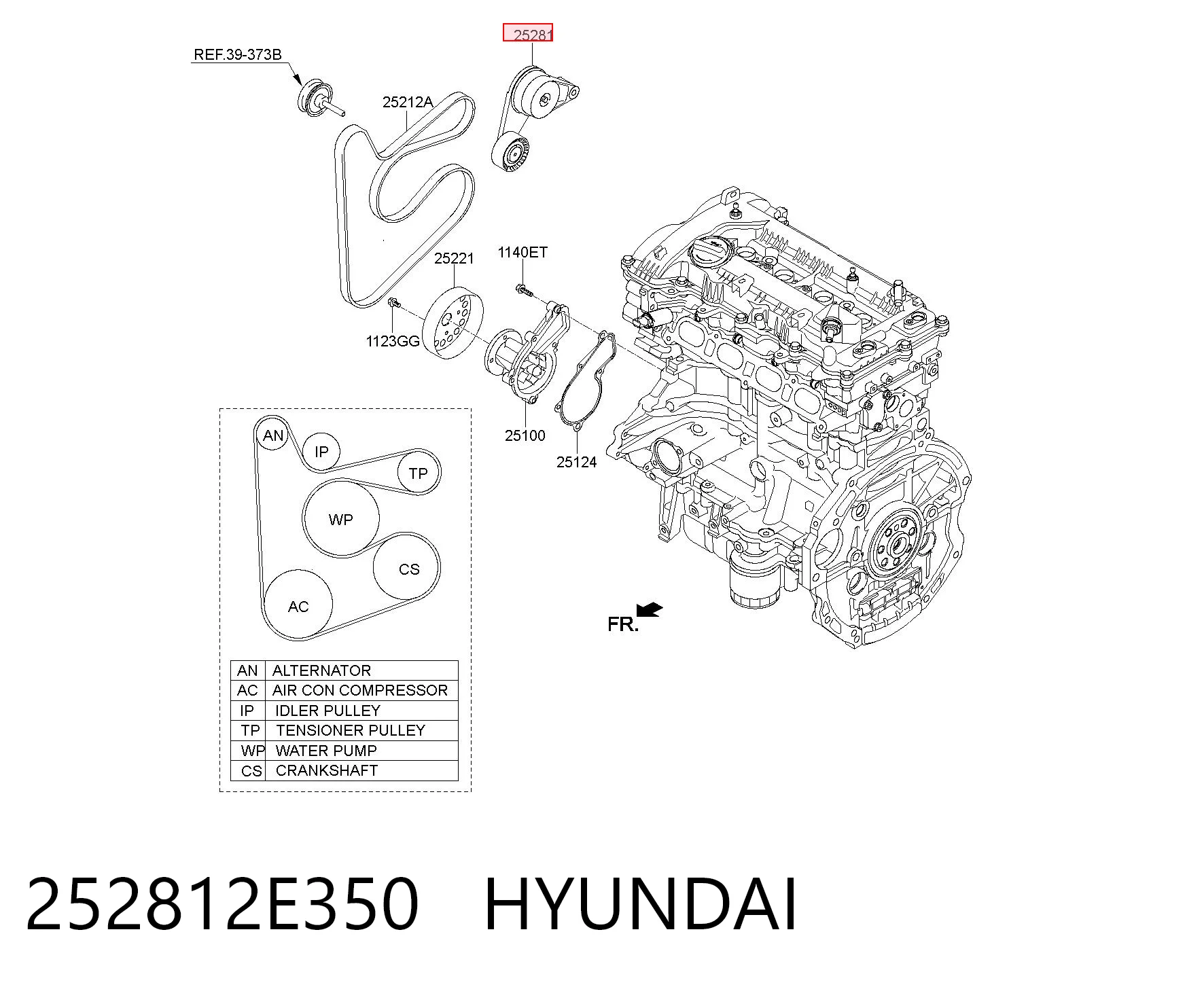 252812E350 Hyundai/Kia Napinacz paska napędowego