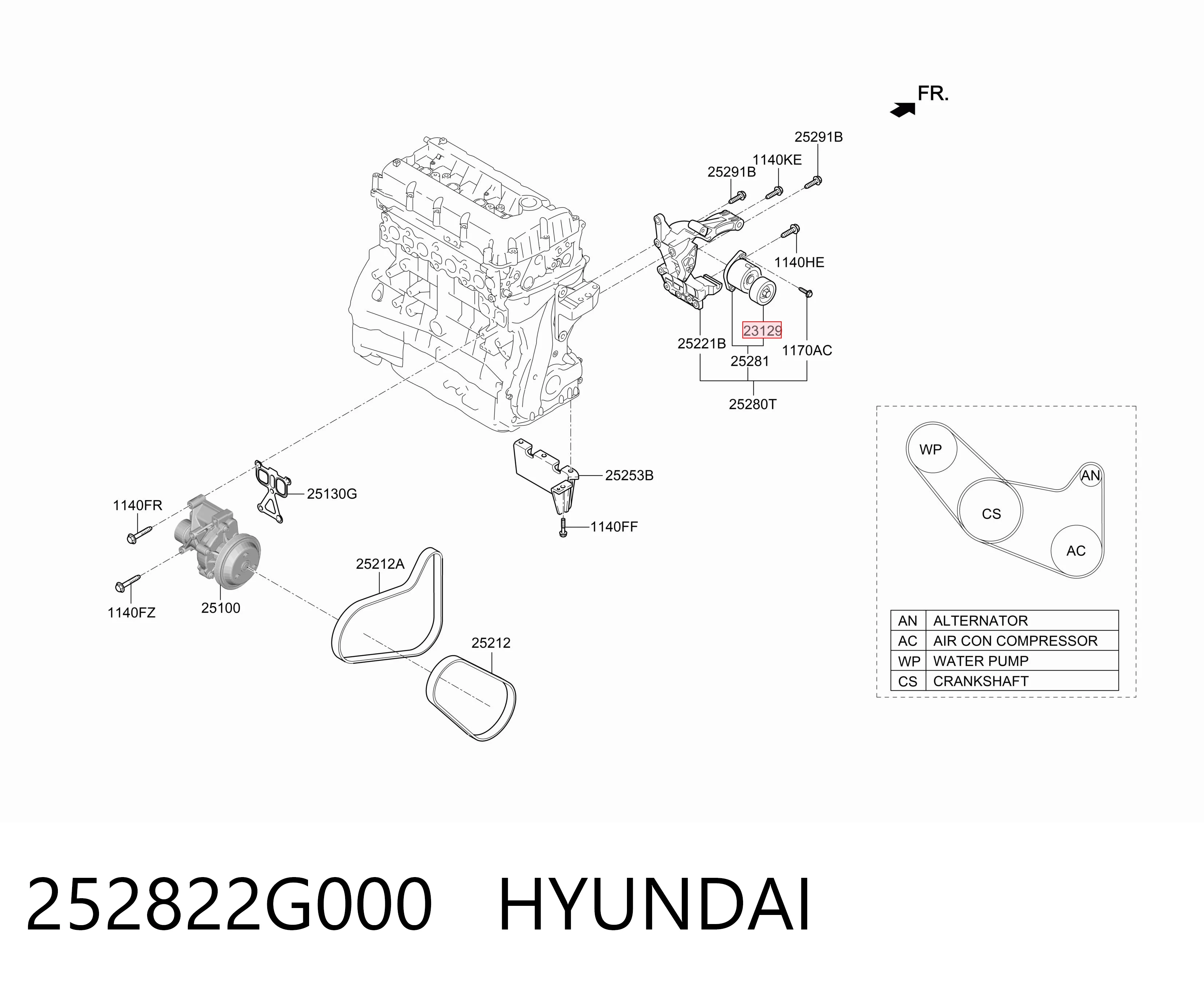 252822G000 Hyundai/Kia