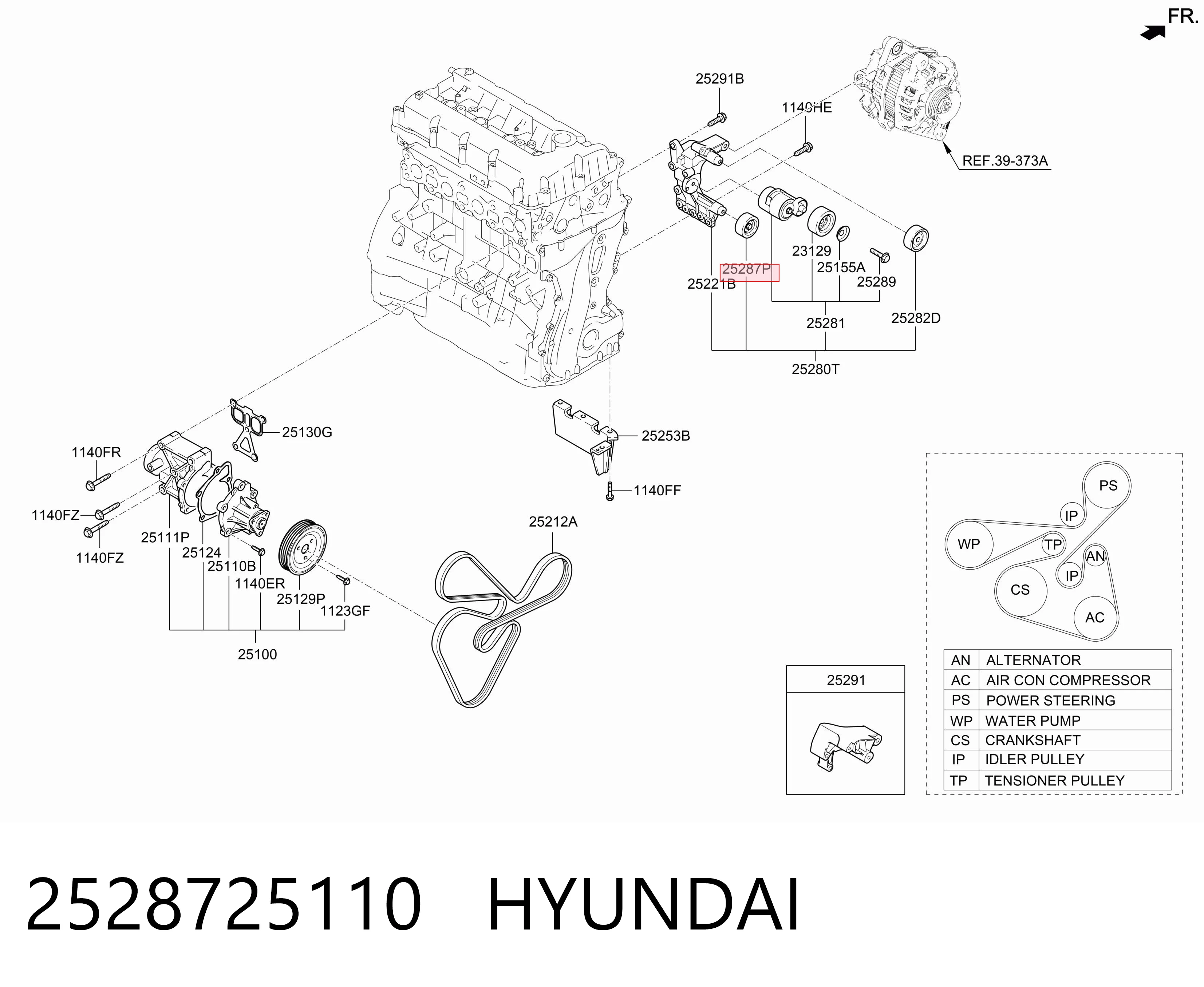 2528725110 Hyundai/Kia Rolka prowadząca, kierunkowa paska napędowego