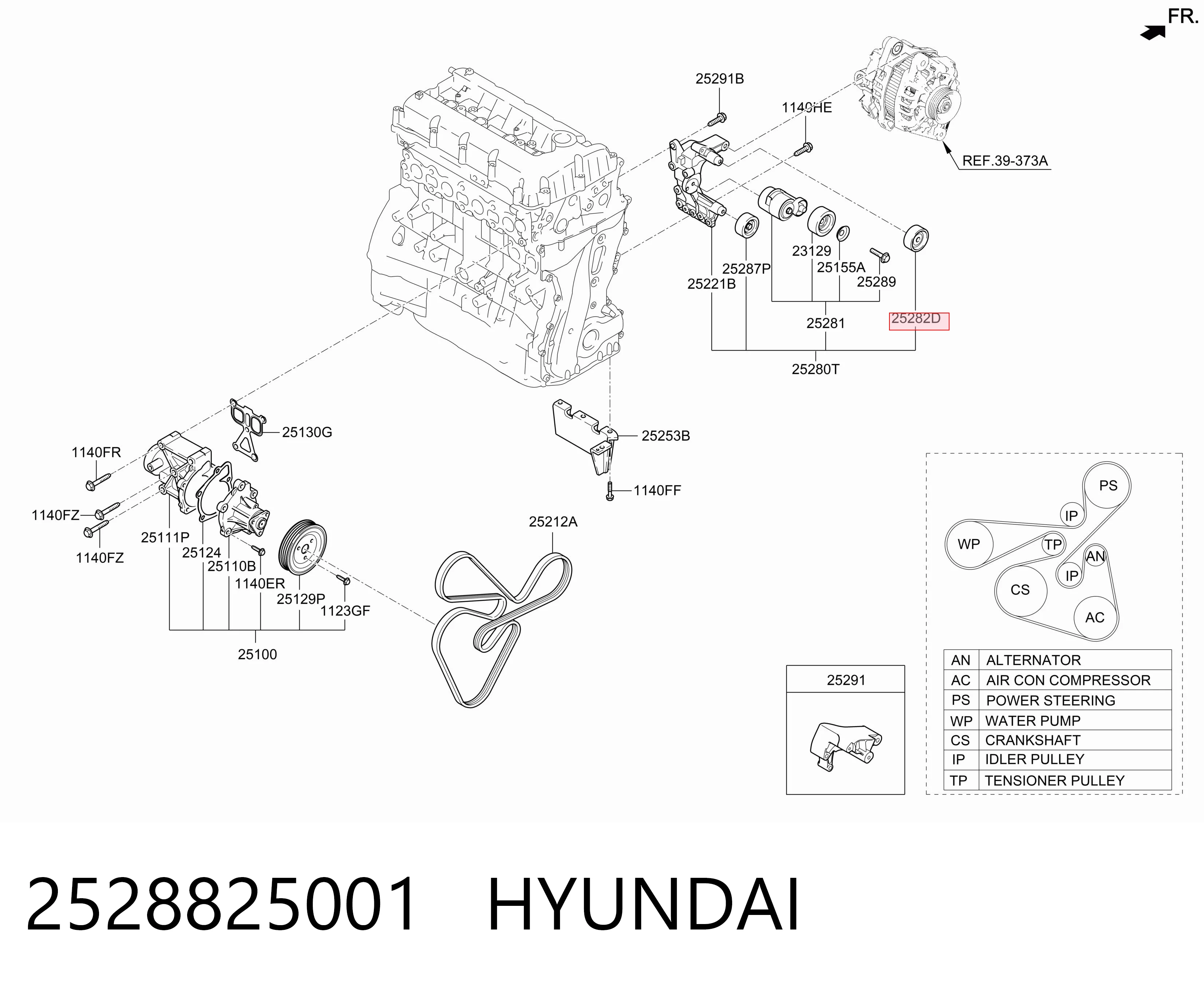 2528825001 Hyundai/Kia Rolka prowadząca, kierunkowa paska napędowego