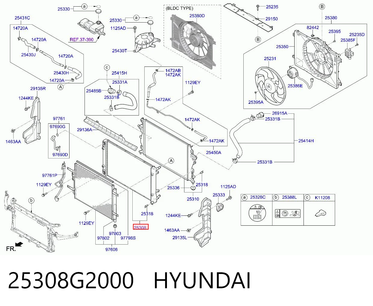 25308G2000 Hyundai/Kia Chłodnica falownika