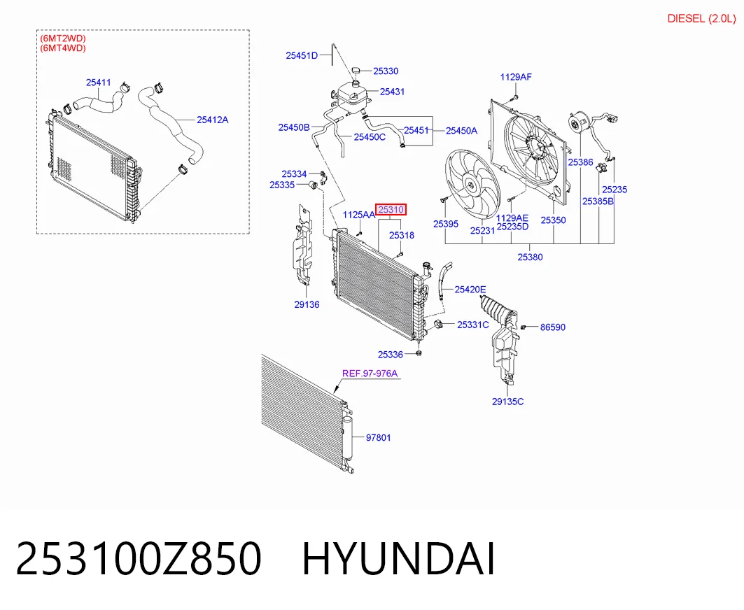 253100Z850 Hyundai/Kia Chłodnica silnika