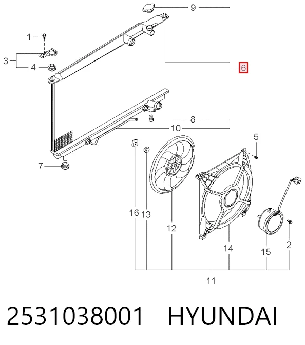 Chłodnica silnika 2531038001 HCC